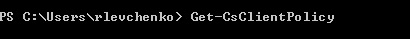 Get-CsClientPolicy Lync