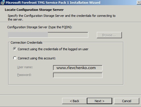 Type your TMG FQDN and click 
