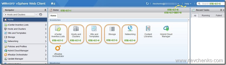 vmware vsphere keyboard shortcuts