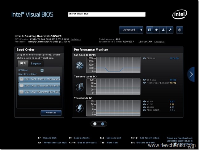 Intel NUC BIOS